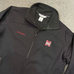 Nebraska Cornhuskers Jacket Mens Large Columbia Omni-Shield Black Full Zip